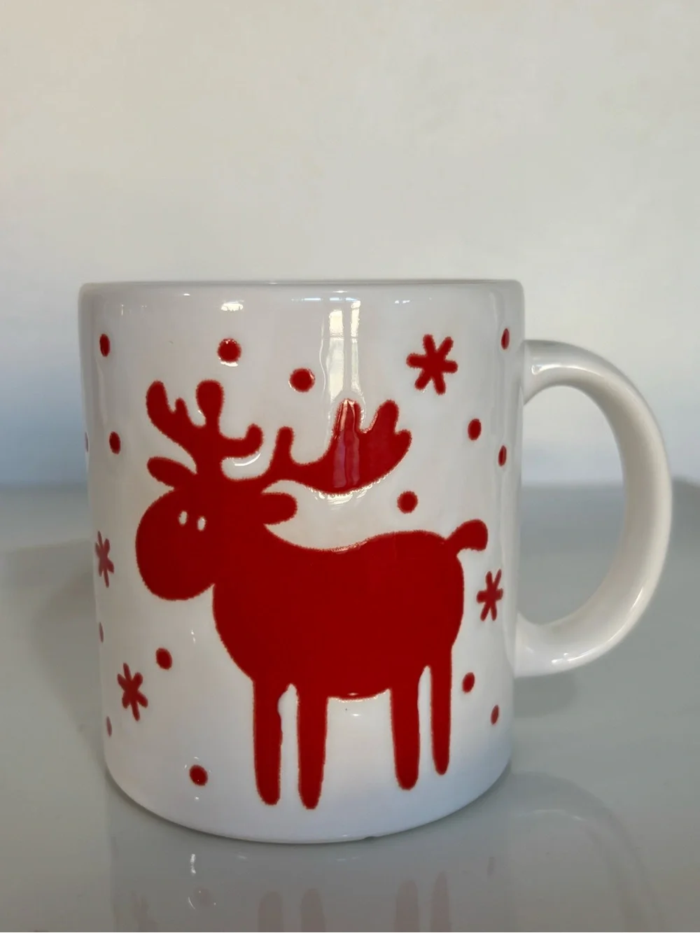 Rare Vintage Waechtersbach Germany. Red Willie Reindeer Christmas Mug - Flawed